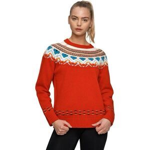 Kari Traa Womens Sundve Wool Sweater Orange Size S Fair Isle Nordic Wool Skiing